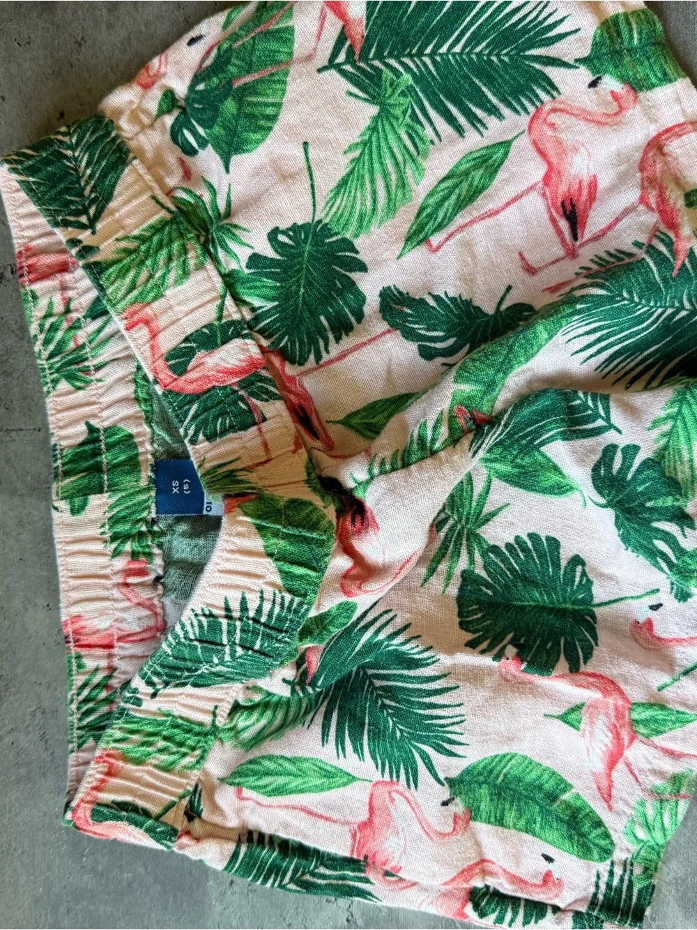 Old Navy Pink Flamingo & Green Palm Button-Down Kids Matching Set